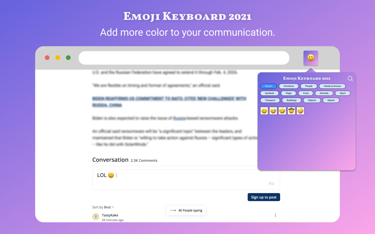 Emoji Keyboard 2021 - for Chrome Browser截图1