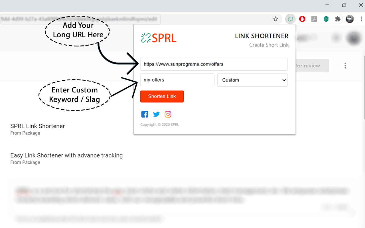 SPRL Link Shortener截图3