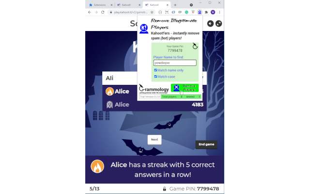Kahoot - Remove Illegitimate Players v0.2.1截图1
