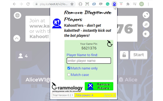 Kahoot - Remove Illegitimate Players v0.2.1截图2