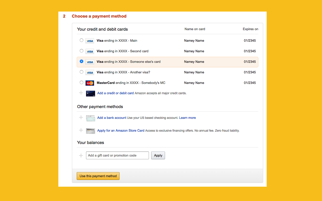 Credit Card Nicknames for Amazon截图2