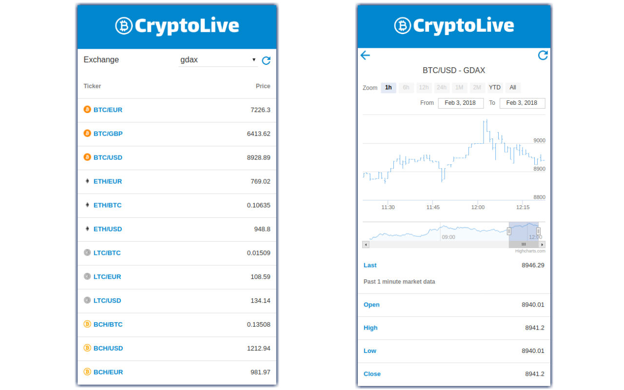 CryptoLive - Cryptocurrency Price Tracker截图1