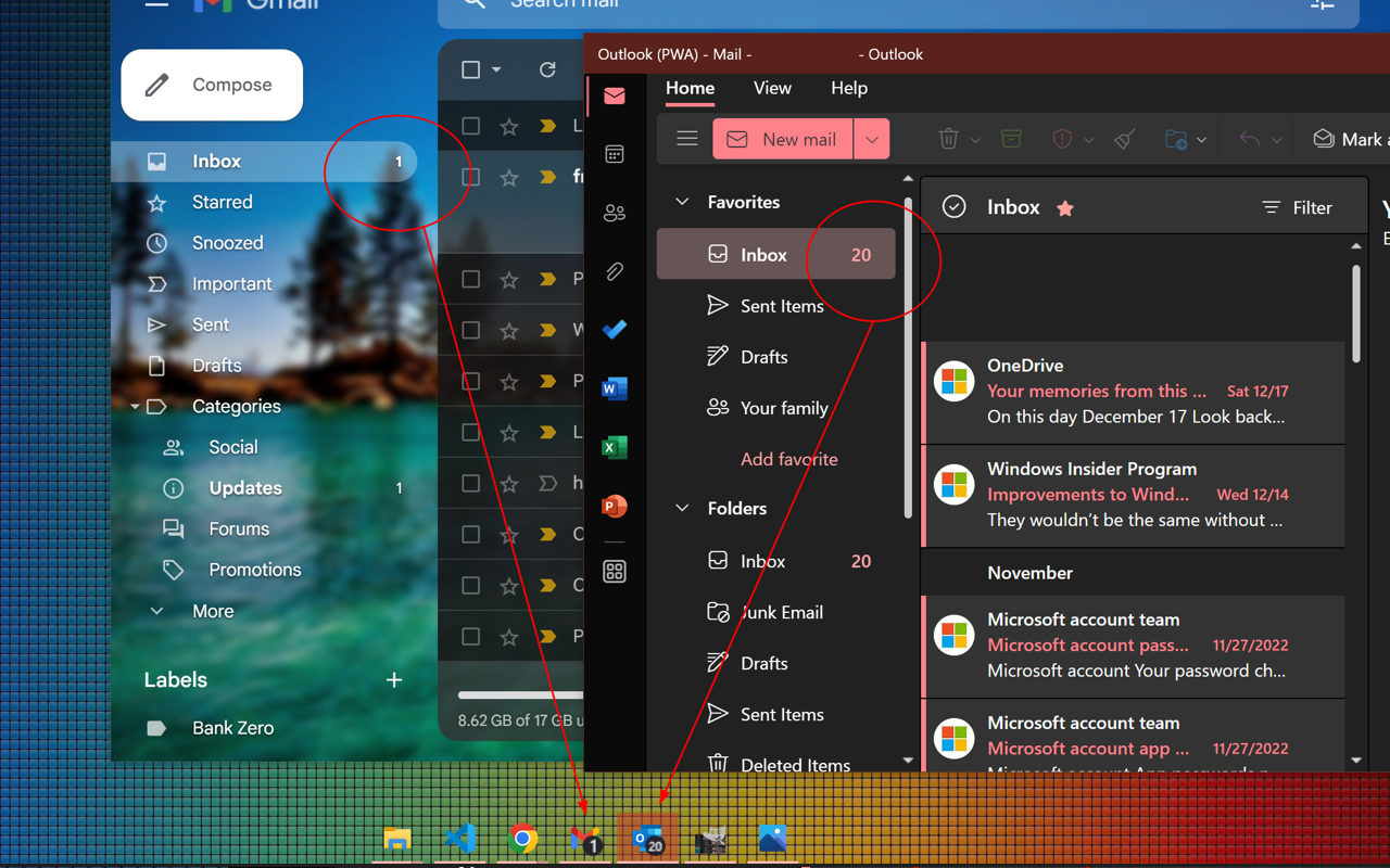 Multi-Email/App Taskbar/Dock PWA Unread Badge截图1