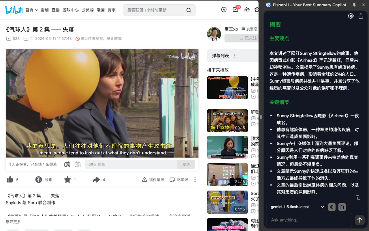 FisherAI - Your Best Summary Copilot: Free Gemini & DeepSeek截图5