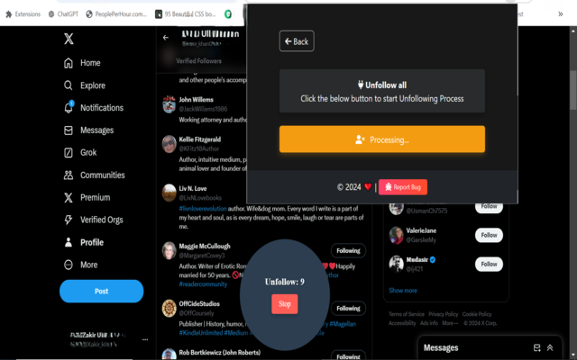 X (Twitter) Unfollow,Follow All 2025截图1