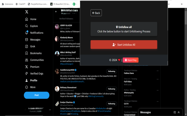 X (Twitter) Unfollow,Follow All 2025截图5