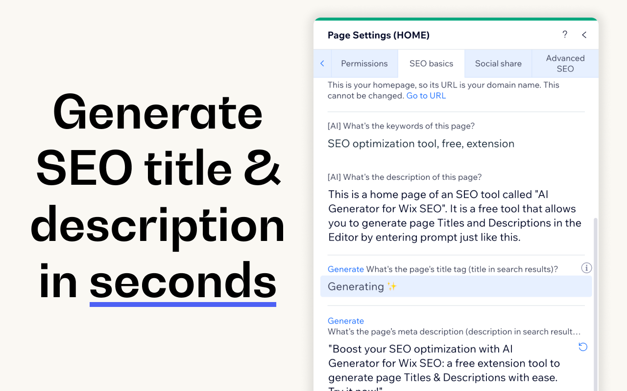 AI Generator for Wix SEO截图1