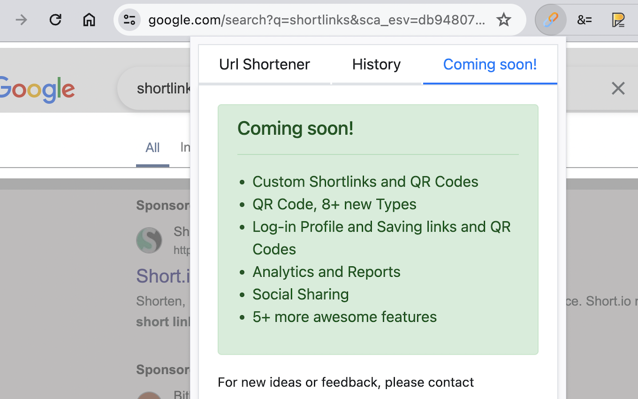 适用于Google Chrome™的网址缩短器截图1