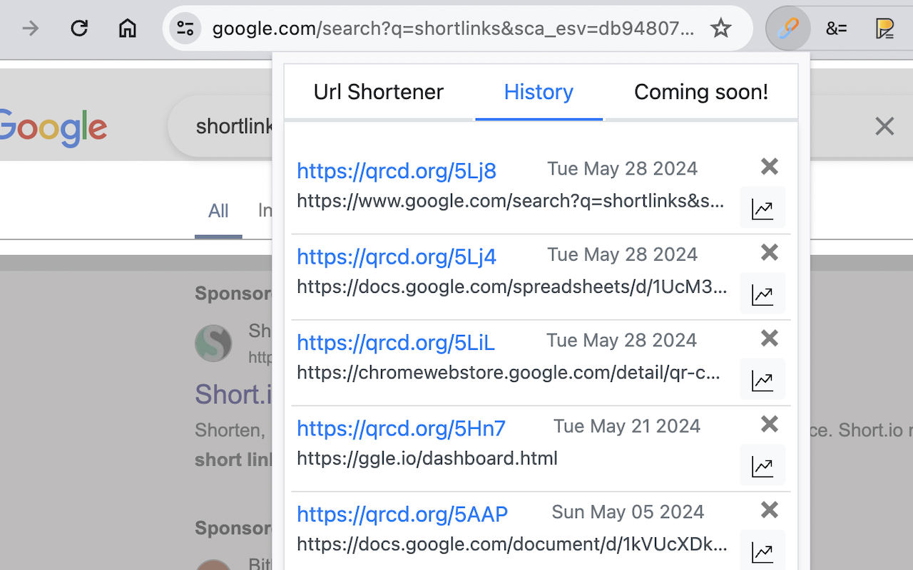 适用于Google Chrome™的网址缩短器截图4