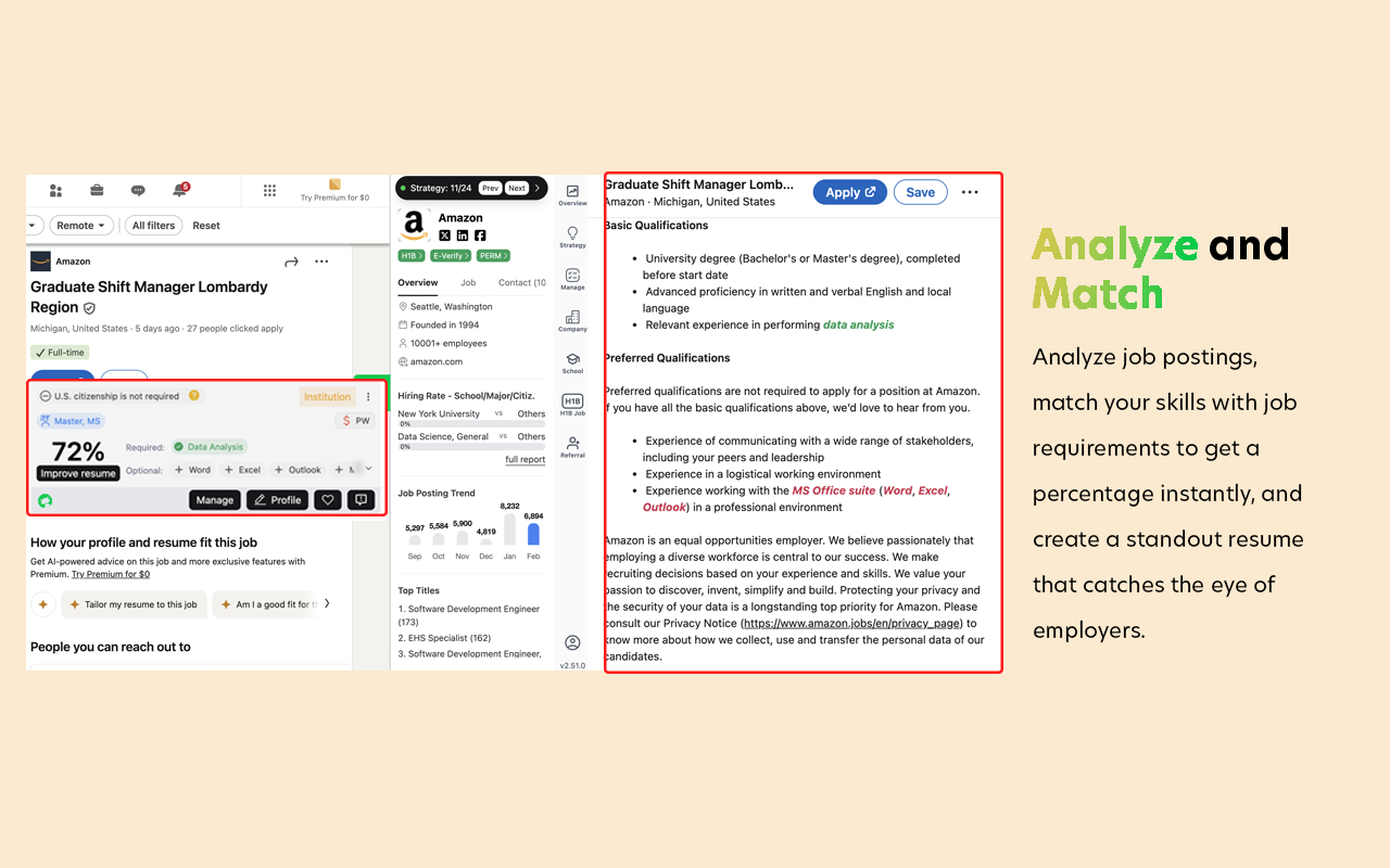 FrogHire.ai - H1B Sponsor Checker, Job Analyzer & Autofill截图1