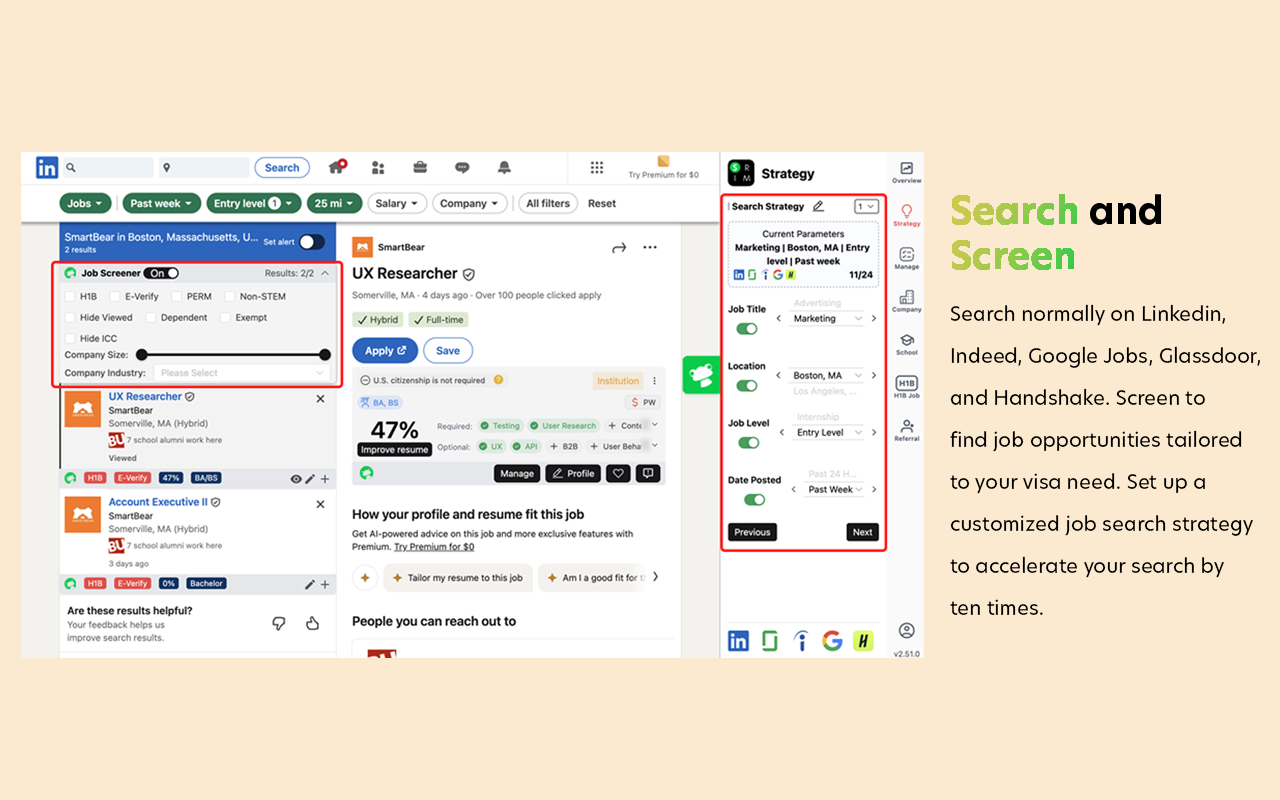 FrogHire.ai - H1B Sponsor Checker, Job Analyzer & Autofill截图4