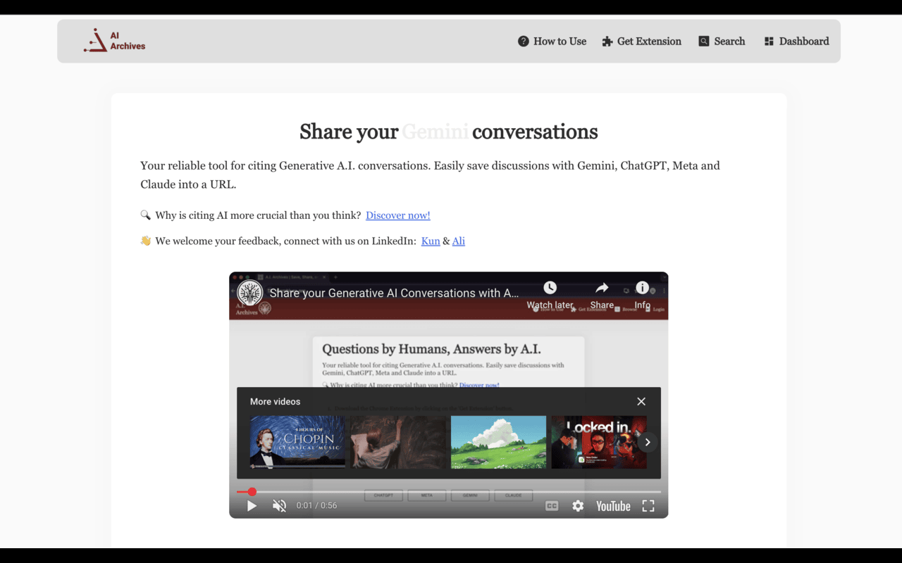 A.I. Archives: Share Claude, ChatGPT, Gemini, Meta截图1