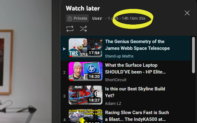 YouTube Playlist Length - Duration Display截图5