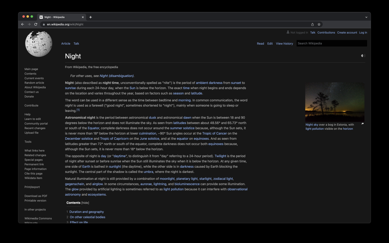 Wikipedia Dark Mode截图1