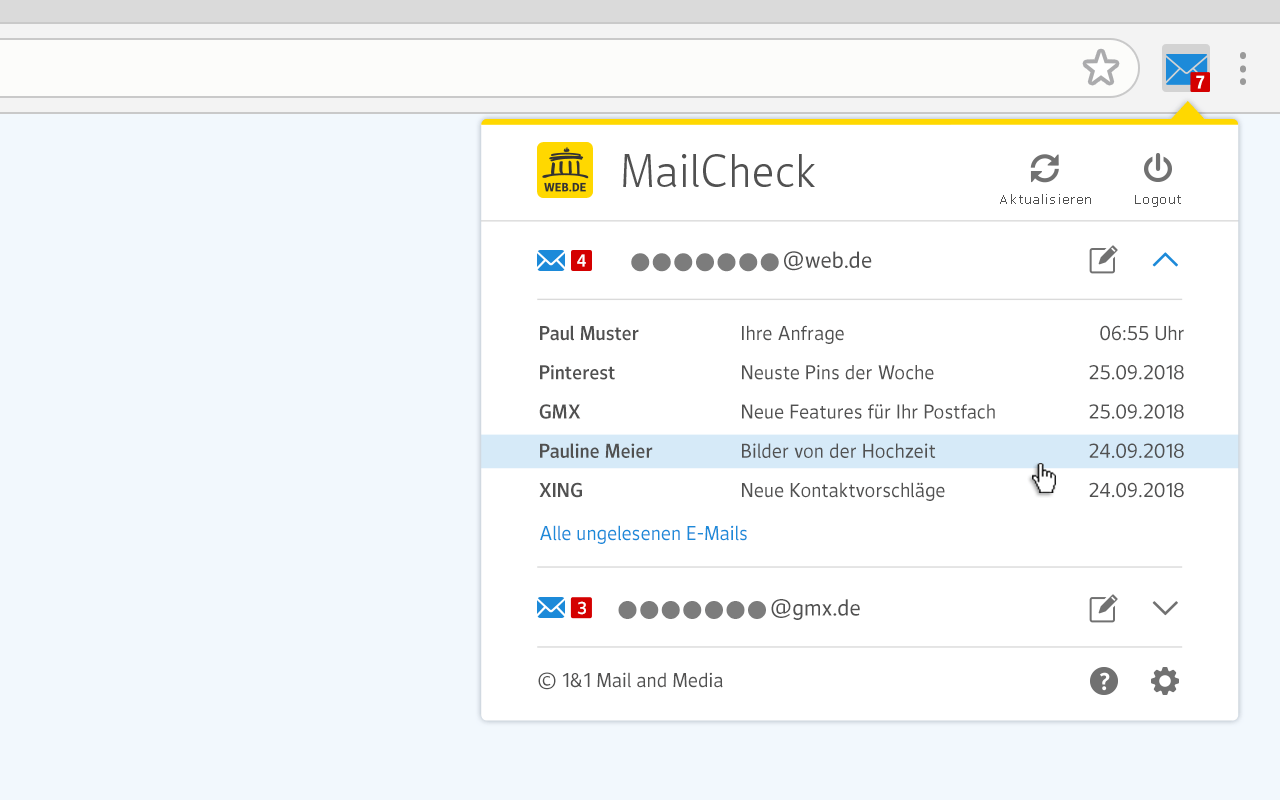 WEB.DE MailCheck截图2
