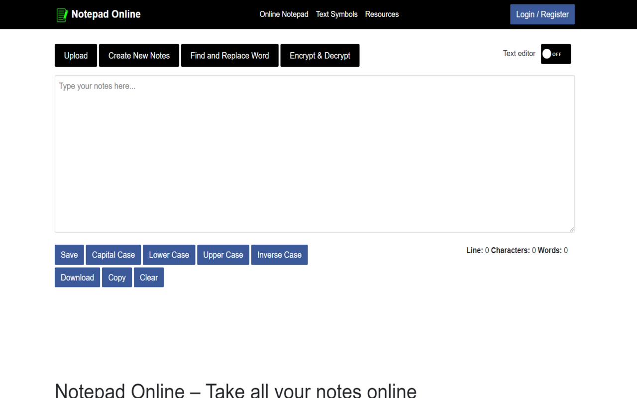 Notepad online截图1