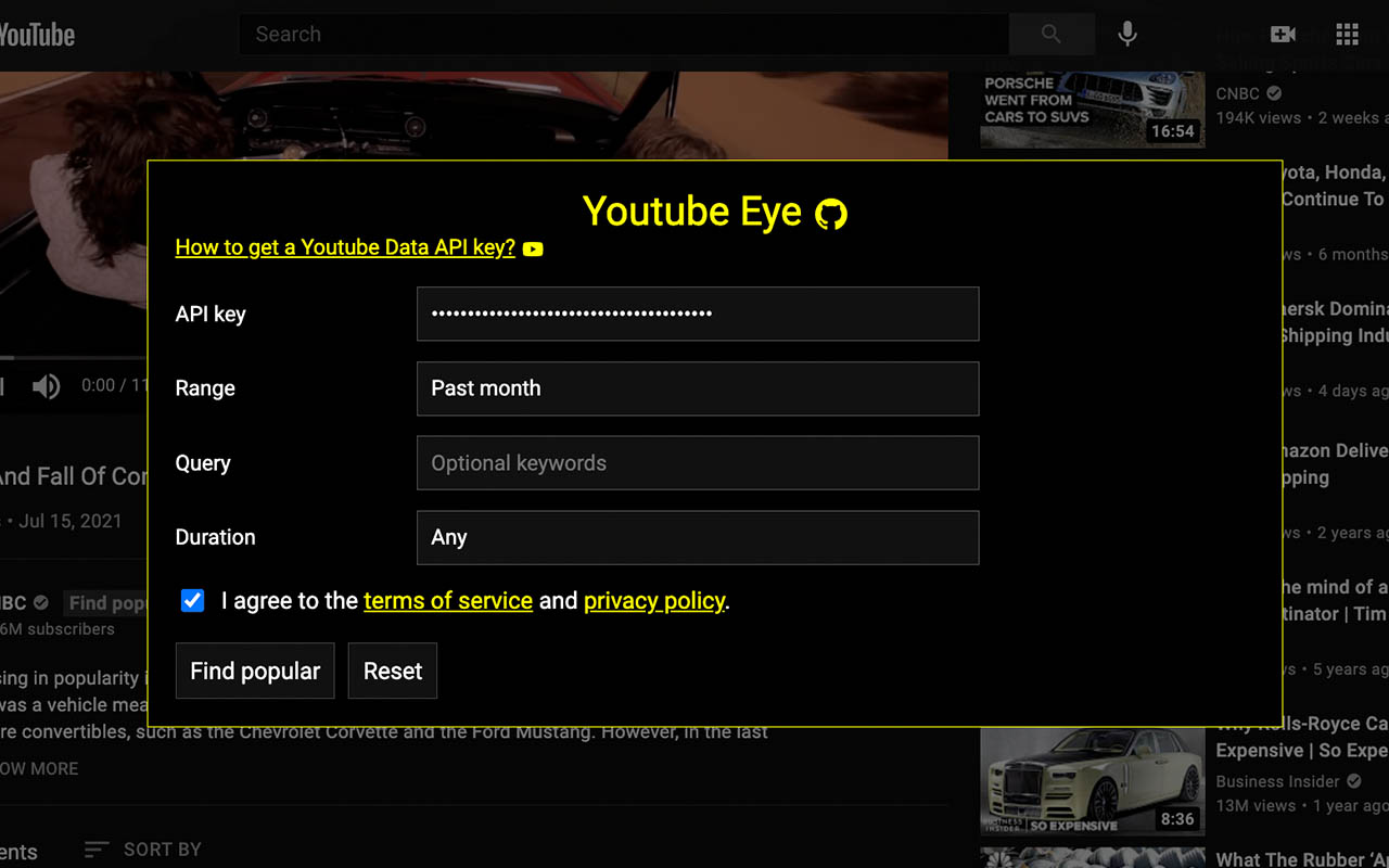 Youtube Eye: Find popular (month, year, etc)截图2