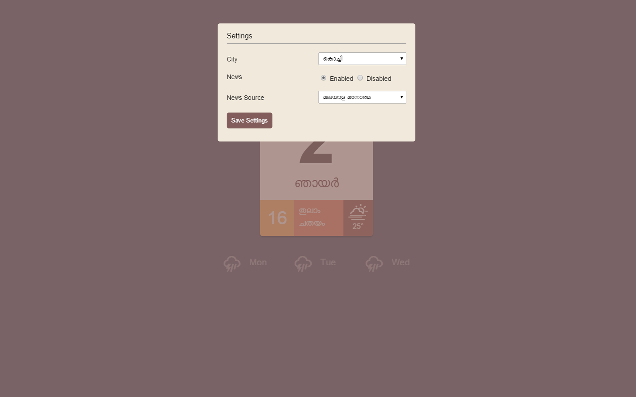 Malendar - A New Tab page for Malayalees截图1