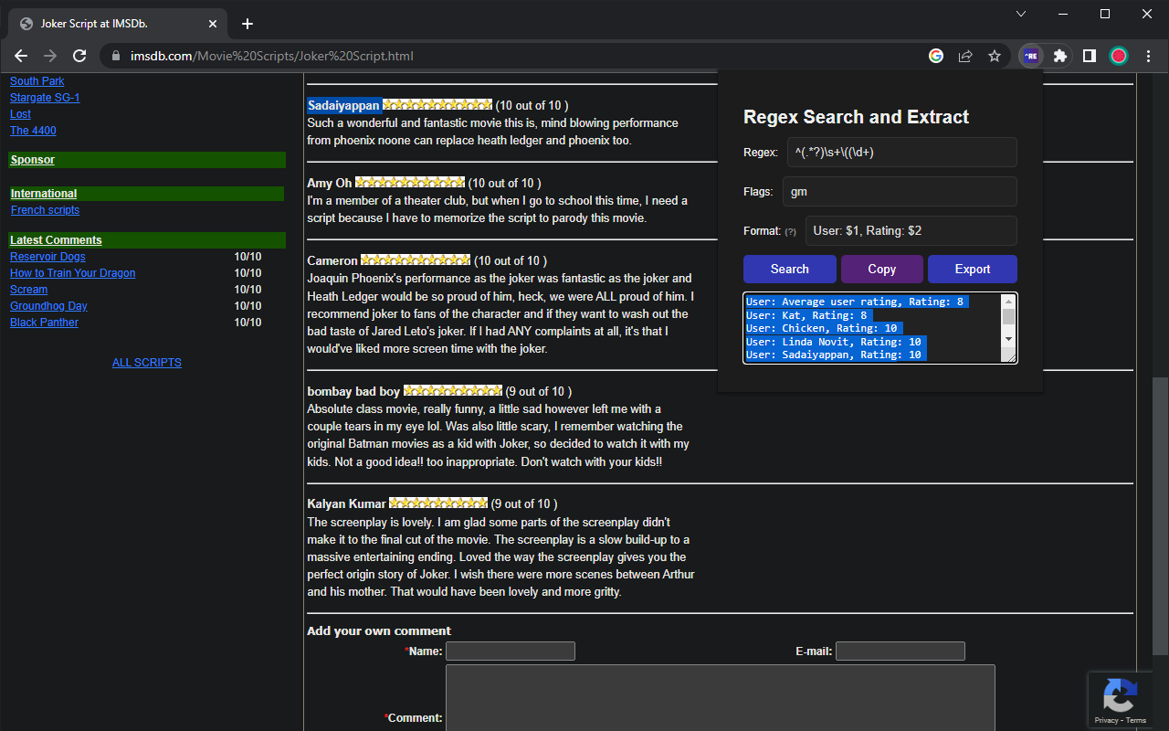 Regex Search and Extract截图3