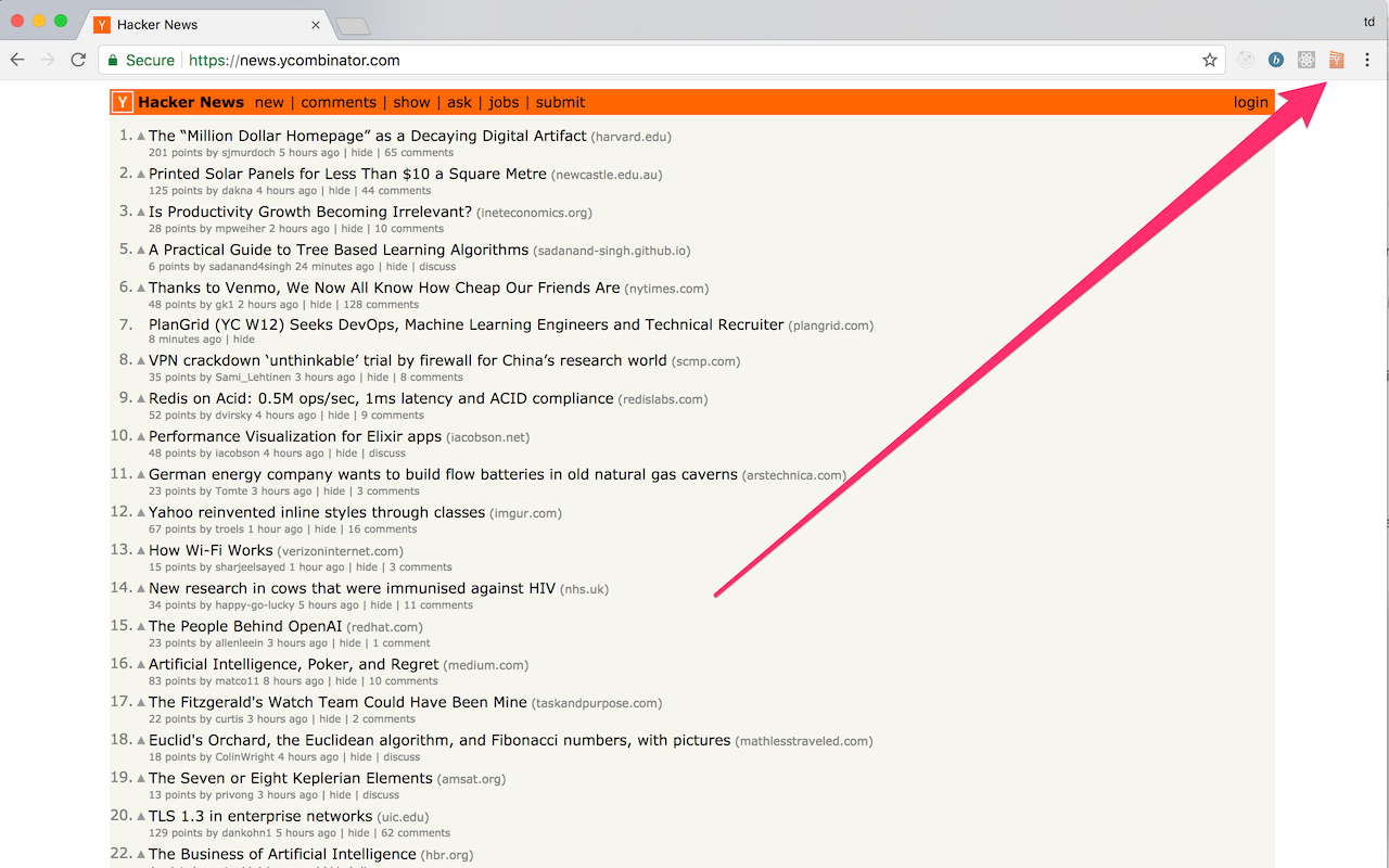 Hacker News Stack截图1