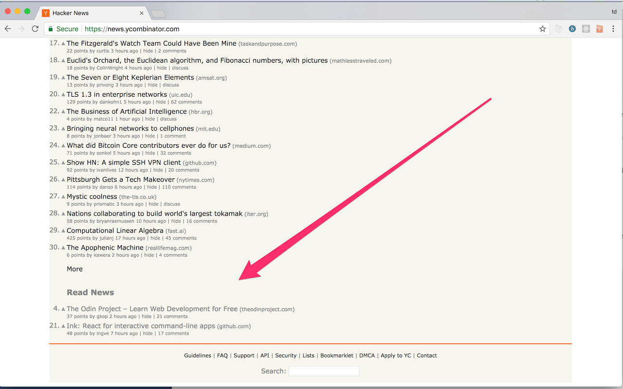 Hacker News Stack截图2