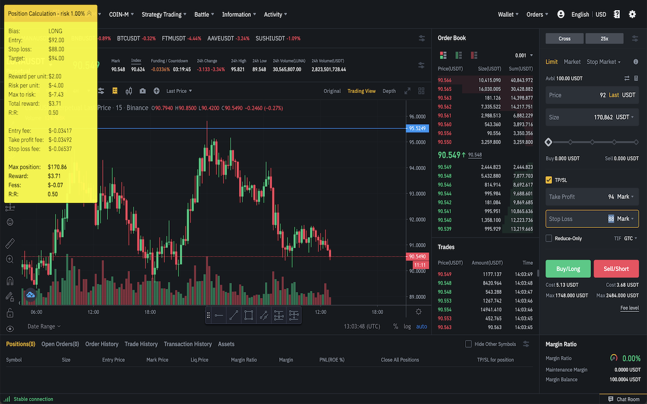 Binance Futures Position Calculator截图1