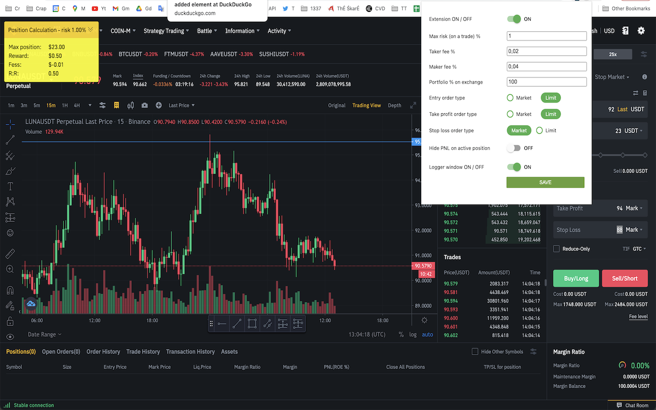Binance Futures Position Calculator截图2
