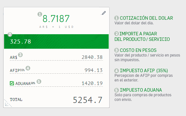 Calculadora de compras en el exterior截图1