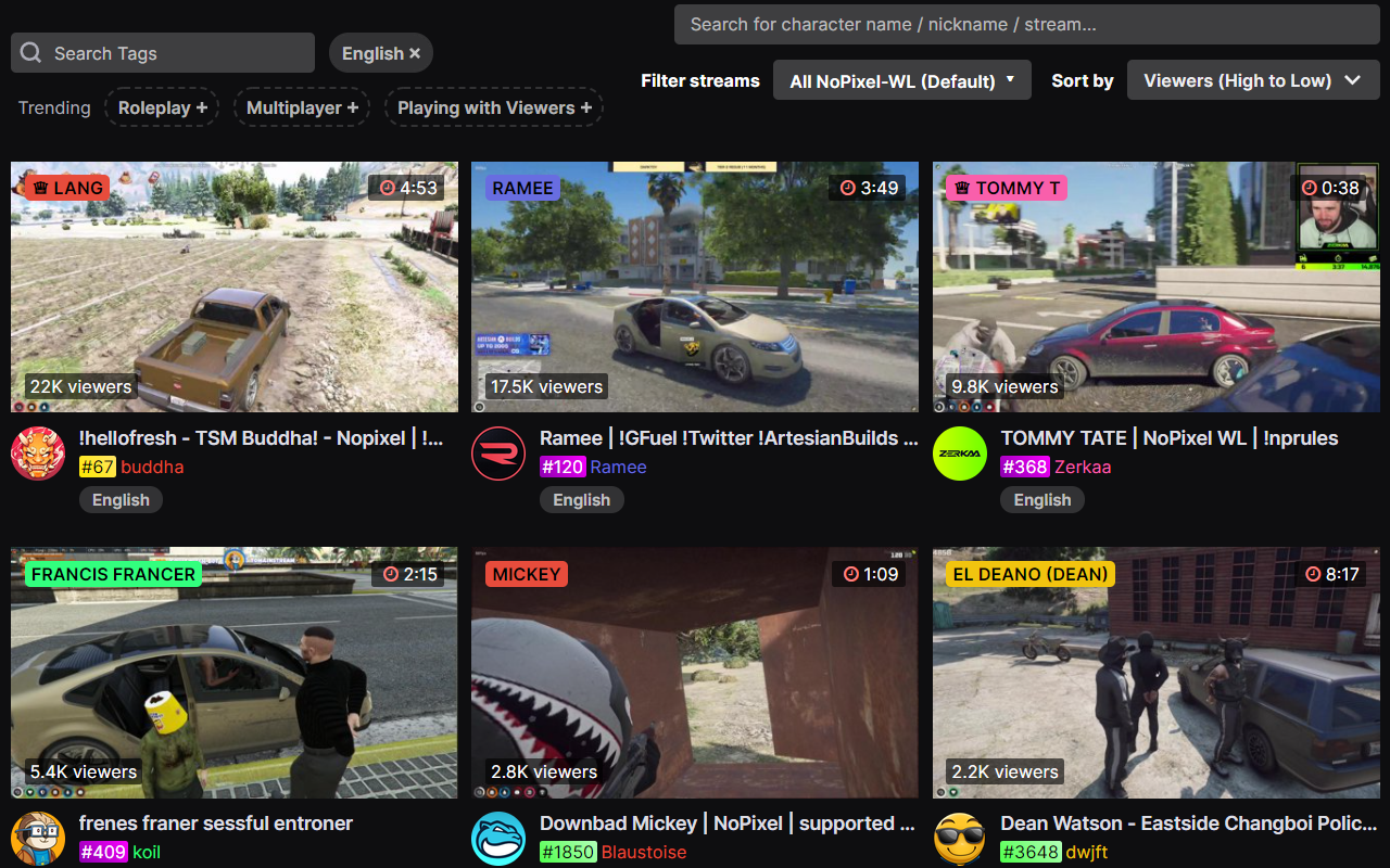 Twitch NoPixel Only截图1
