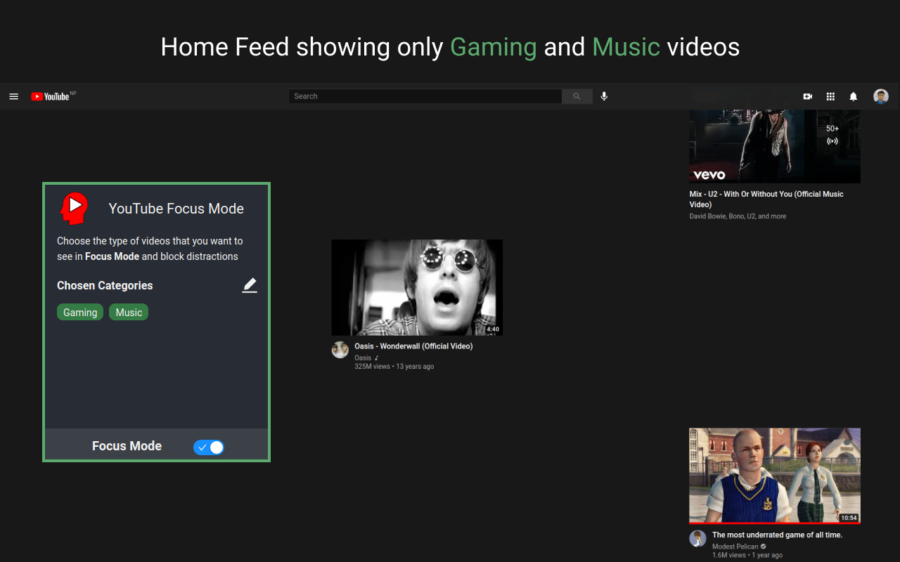 YouTube Focus Mode截图1