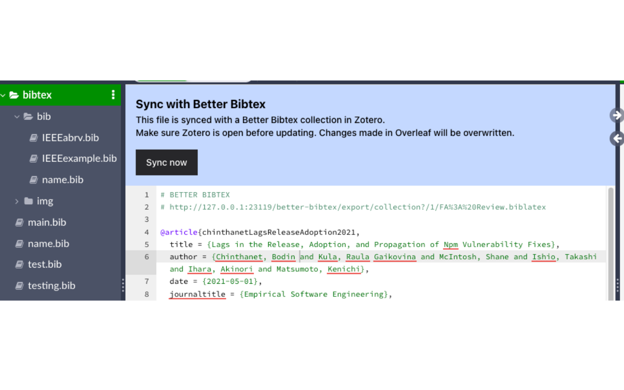 Zotero Better-BibTex to Overleaf Local Sync截图1