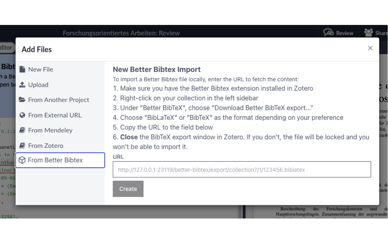 Zotero Better-BibTex to Overleaf Local Sync截图2
