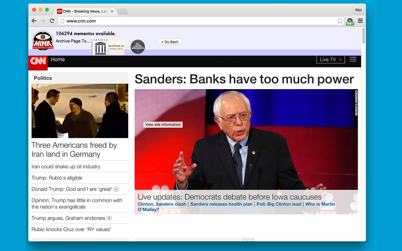 Mink - Integrate Live & Archived Web +Memento截图2