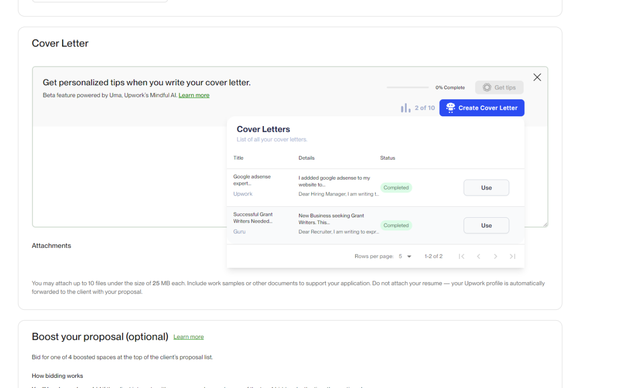 ProposalBot (formerly Upwork Cover Letter Job AI)截图3