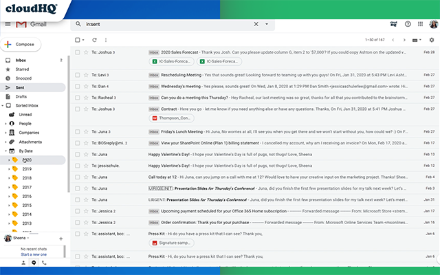 Sort Gmail Inbox by cloudHQ截图1