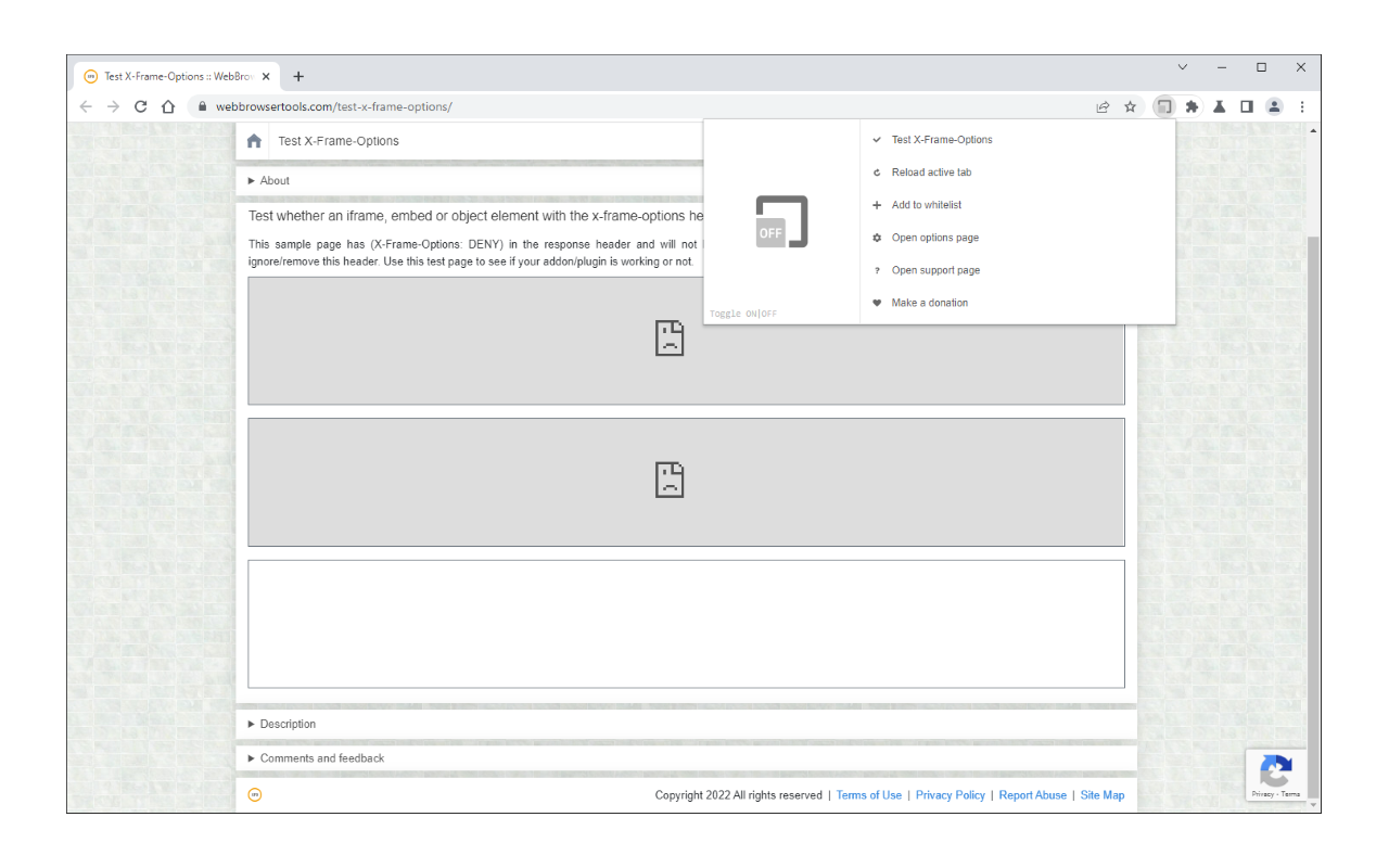 Allow X-Frame-Options截图1