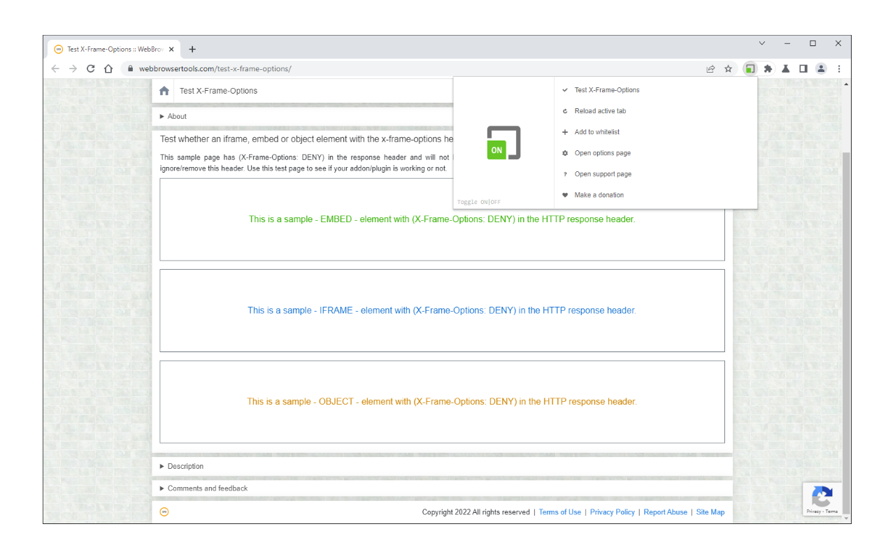 Allow X-Frame-Options截图2