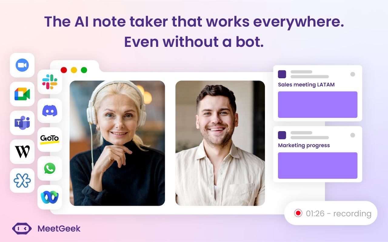 MeetGeek: AI Meeting Notes, Transcripts & Screen Recording截图3
