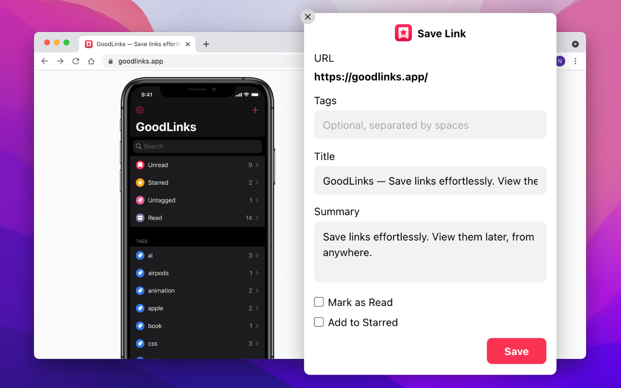 Save to GoodLinks截图3