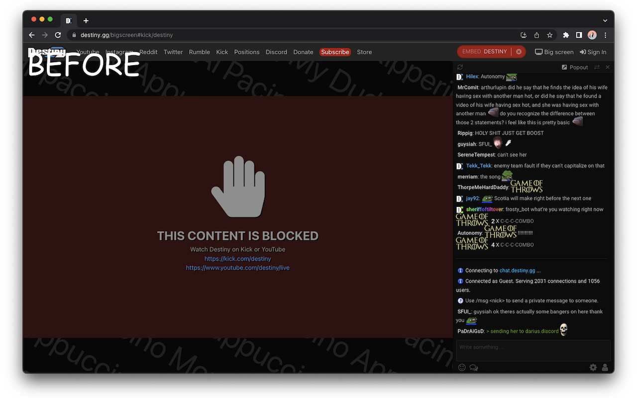 Destinygg Bigscreen Unblock截图1