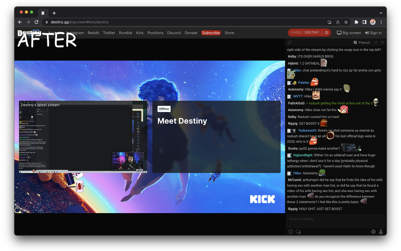 Destinygg Bigscreen Unblock截图2