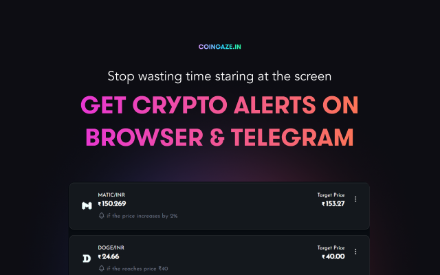 Coingaze | Set Crypto alerts from WazirX截图3