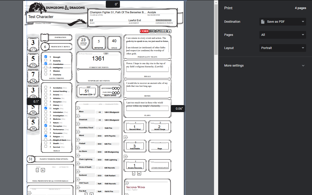 Roll20 Character Sheet Printer截图1