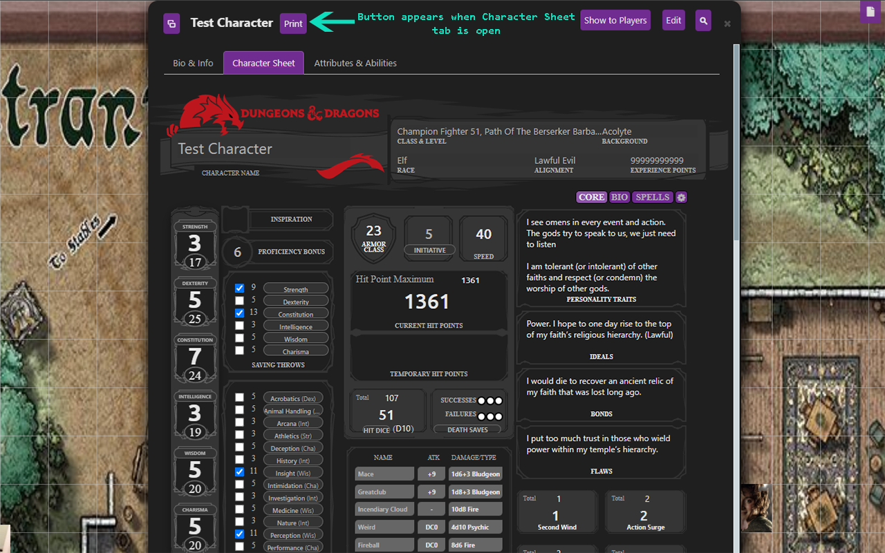 Roll20 Character Sheet Printer截图2