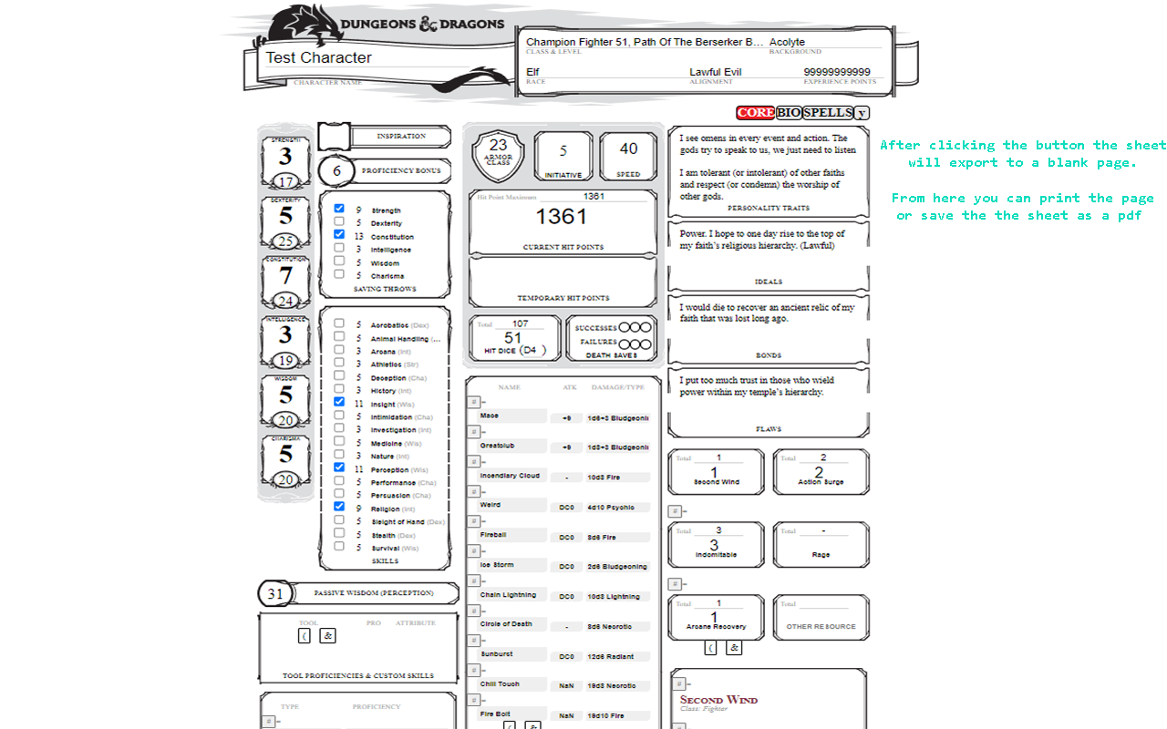 Roll20 Character Sheet Printer截图3