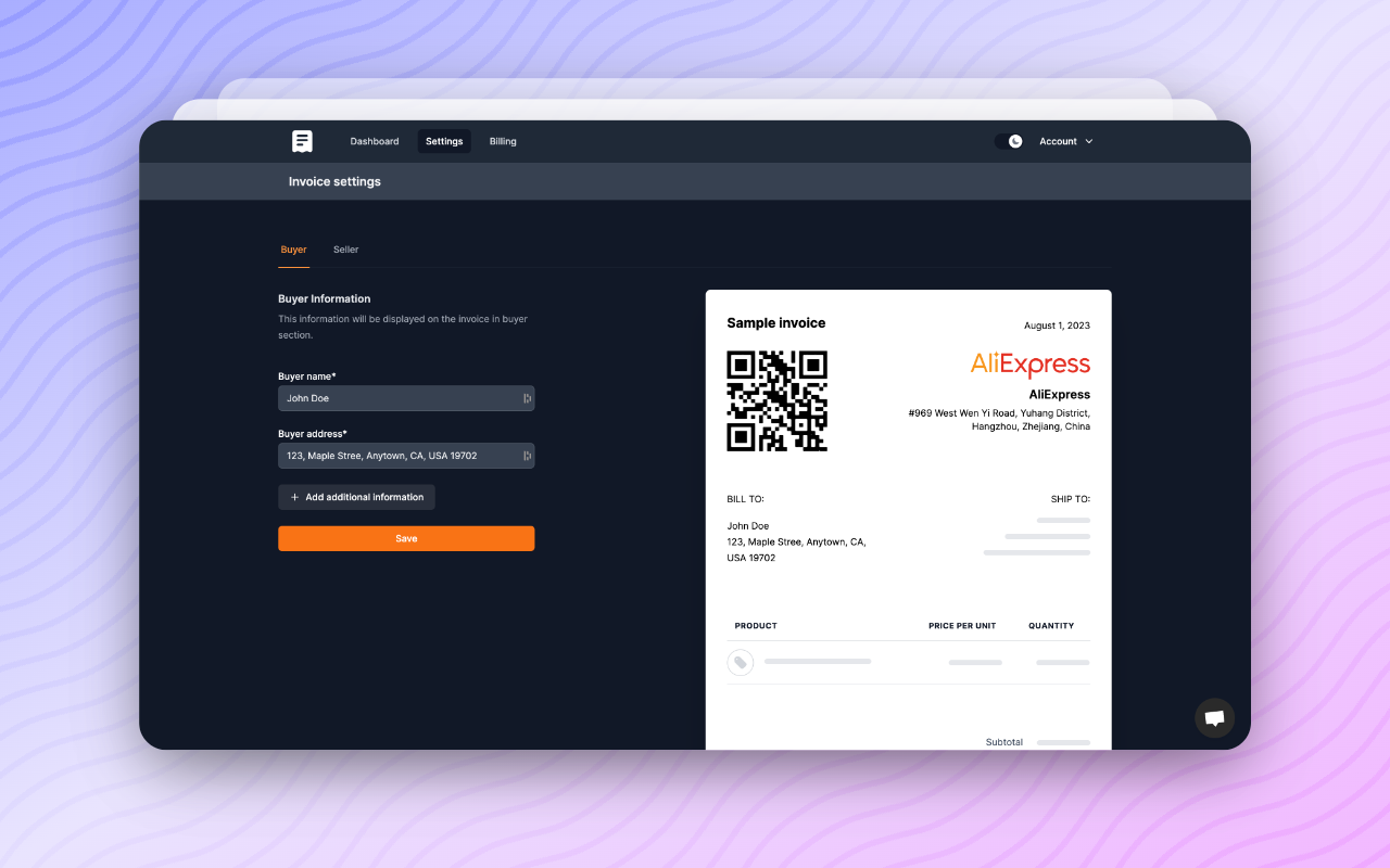 AliBilling - Download AliExpress Invoice截图1