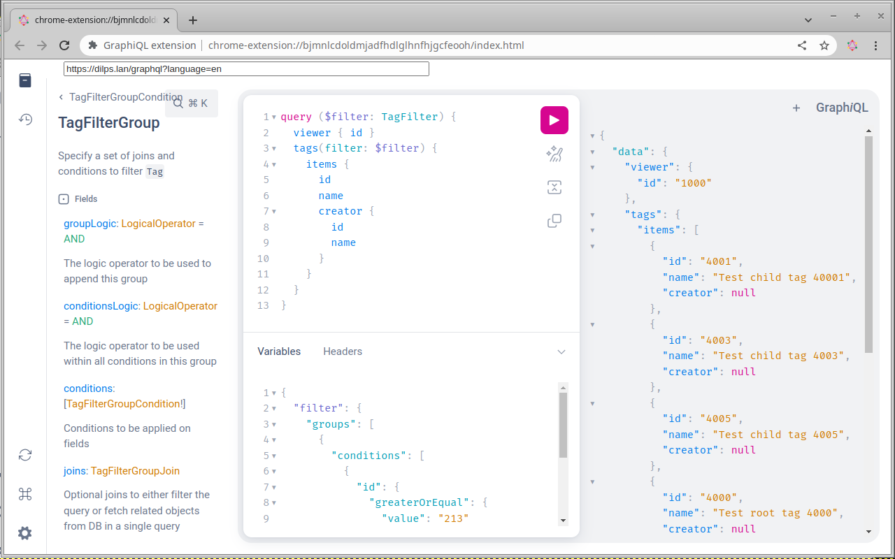 GraphiQL extension截图1