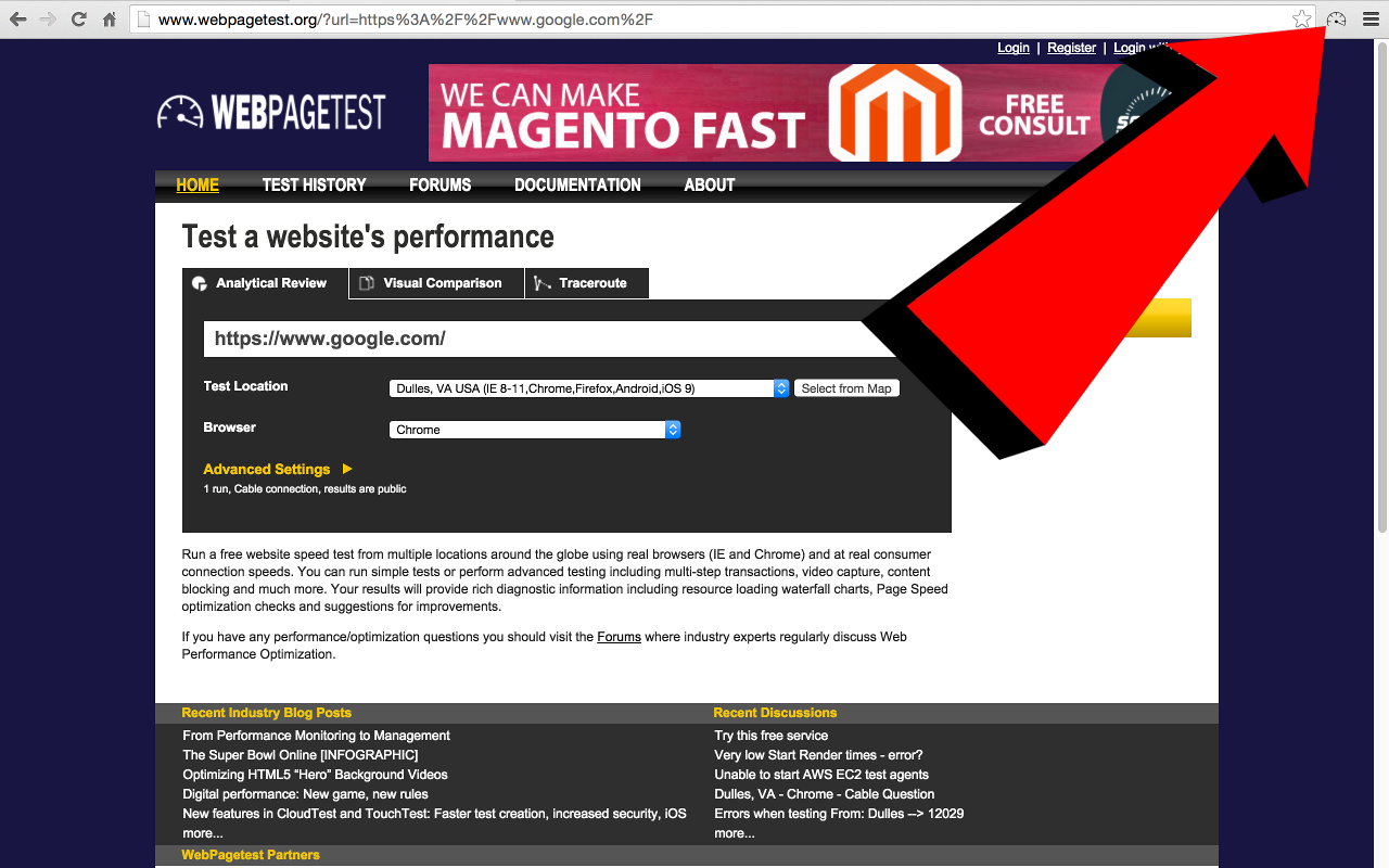 WebPageTest截图1