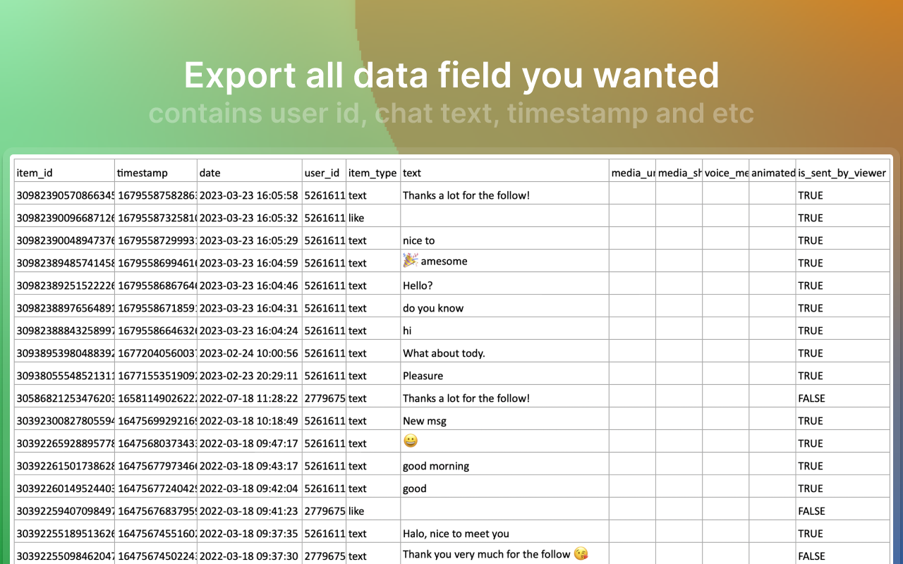 DMSaver - Export Chat Messages截图1
