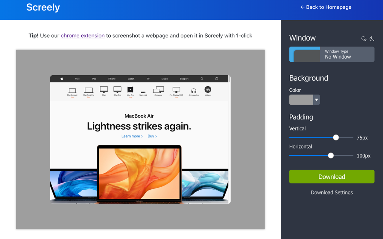 Screely: Instant Browser Mockups截图1